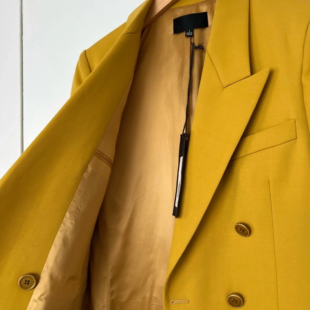 Nili Lotan Double-Breasted Mustard Valerie Jacket - Picture 5 of 9